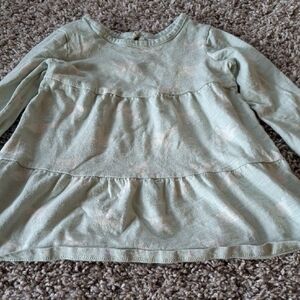 6/$35 Little Co Mint Green Bird Tiered Dress Size 18 Months
